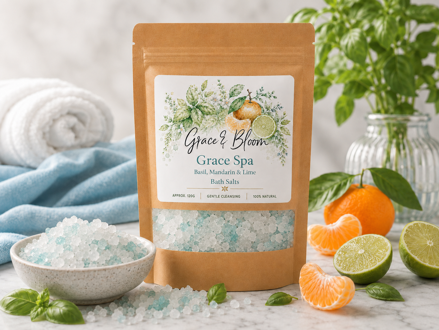 Lime, Basil & Mandarin Bath Salt