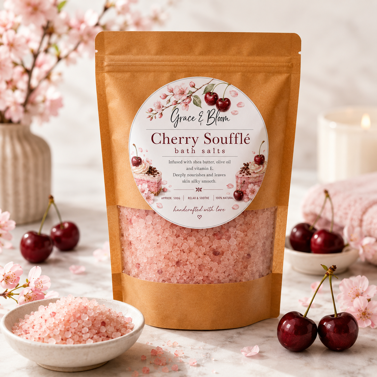 Cherry Silk Soufflé Bath Salt